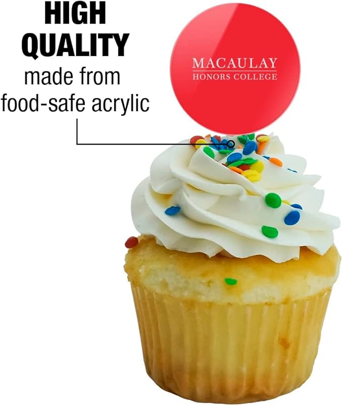 Macaulay Honors College Primary Logo Cupcake Picks Toppers Decoration Set of 6