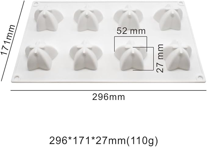 mostsom Star Shape Silicone Molds Silicon Carambola Baking Mould for Making Candy, Chocolate,Cake,Jelly (Star C_11.84X6.84X1.08 inch)