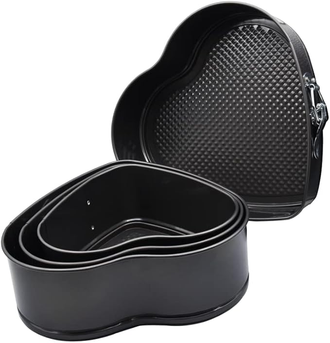 1 Piece Heart Springform Cake Tin, Pudding Pan, Cake Tins for Baking Non Stick, Bake Tin for Cake, Square Baking Pans for Cakes, PFOA free, Robust 1 mm Carbon Steel, 17 cm