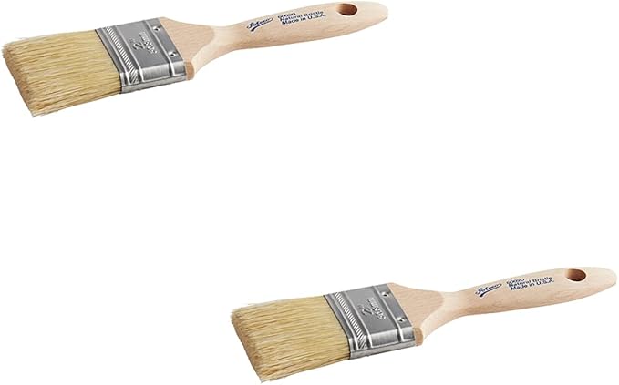 White 60020 Wooden Boar Bristle Pastry Brush (2 PC, Flat 2")