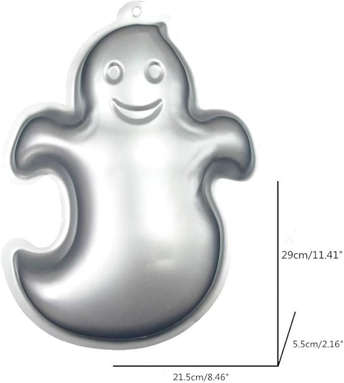 Ulalaza 3D Ghost Cake Mold Halloween Aluminum Baking Mould Nonstick DIY Baking Tools