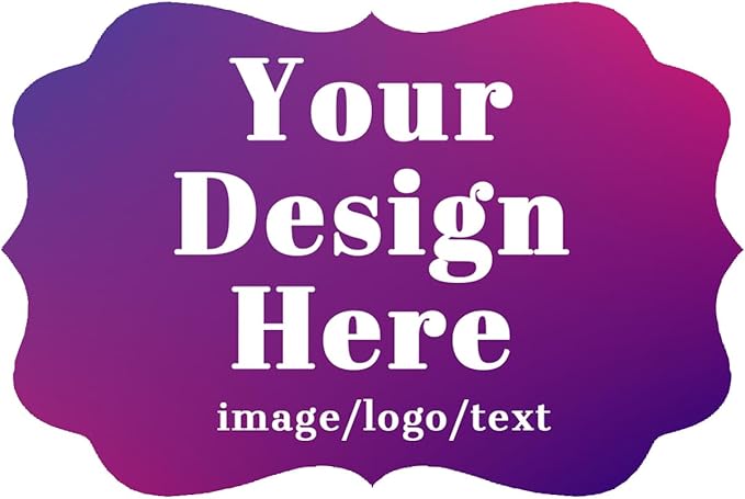 50-500 Pack Custom Stickers Personalized Labels, Customized Stickers with Any Image Logo and Text for Business Logo Thank You Labels,1",2",3", 4", 5",6" (Fancy Frame)