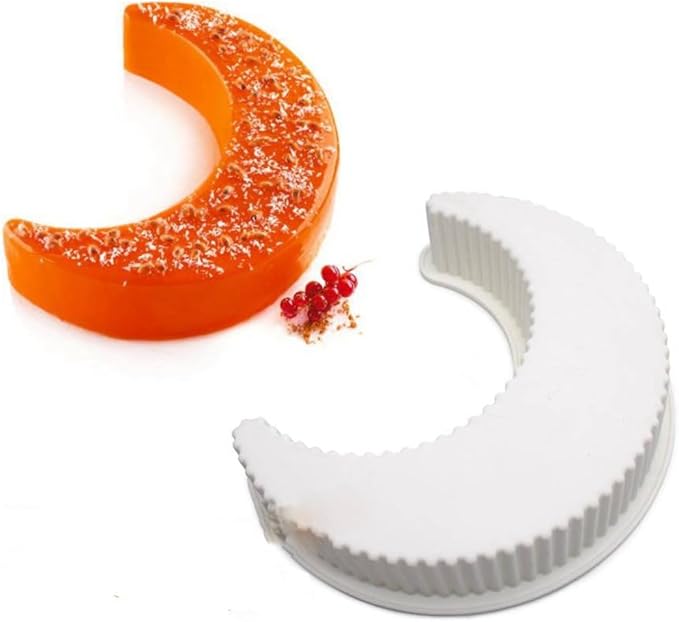 mostsom Silicone Moon Shape Pan Silicone Cupcake Pan Nonstick Silicone Molds Great for Making Muffin Cakes,Bread, Tart Baking Accessory (Moon A_10X2.2 inch)