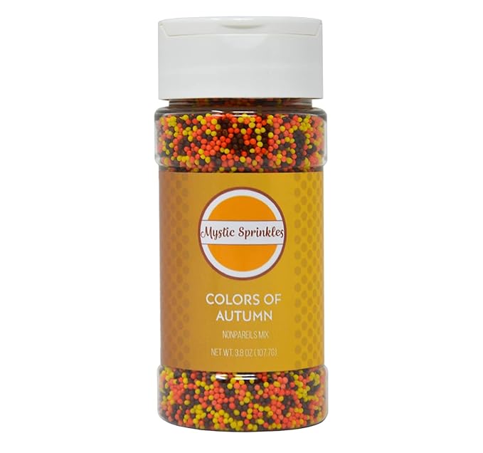 Mystic Sprinkles Autumn/Fall Sprinkle Mixes (Colors of Autumn Nonpareils Mix 3.8oz)