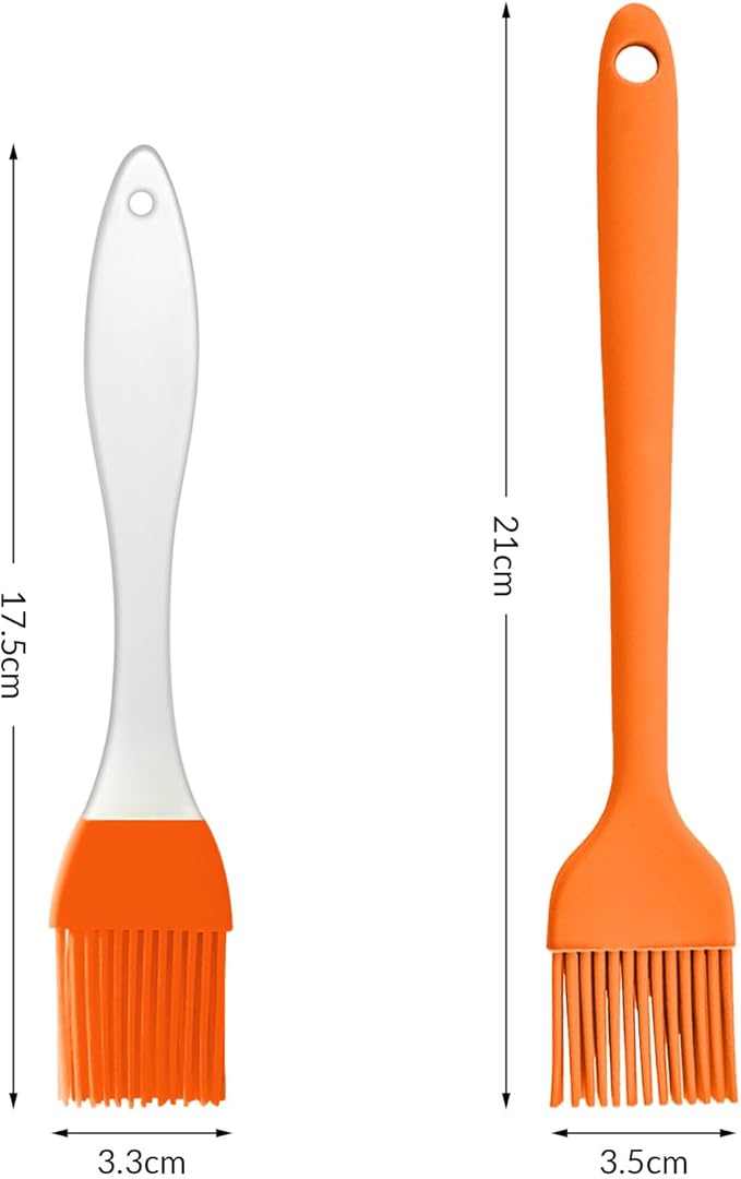 8 pieces basting brush for grilling,pastry brush,bbq basting brush,basting brush,rubber brush for cooking,basting brush for cooking,silicone bbq brush,barbecue sauce brush (orange)