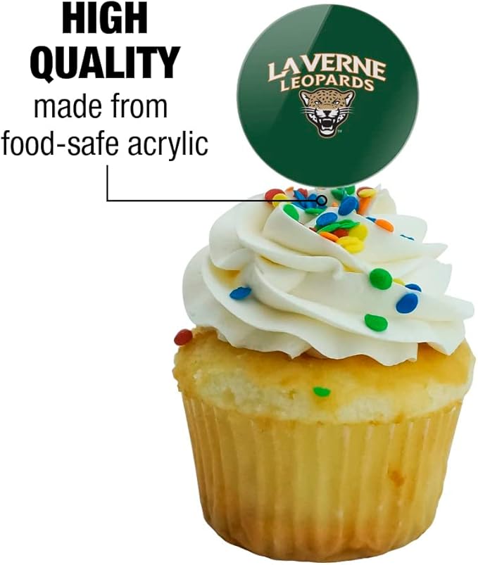 University of La Verne Primary Logo Cupcake Picks Toppers Decoration Set of 6