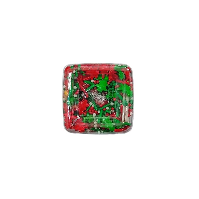 1 Bottle Christmas Sprinkles for Cookie Decorating Cake Toppers Christmas Tree Bells Candy Cupcake Topper Dessert Sprinkle Decorations with 6 Pieces Santa Claus