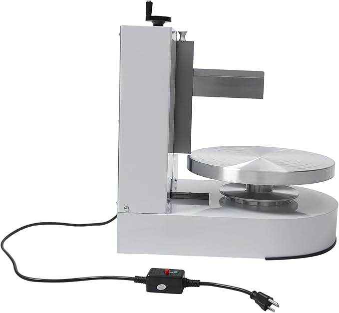Cake Decorating Machine, 200W Automatic Cake Cream Spreading Machine for 4-12 Inch Cake Icing Machine, Adjustable Scrapers,Low Noise Cake Frosting Machine, for Cake Shops, Dessert Shops (White)