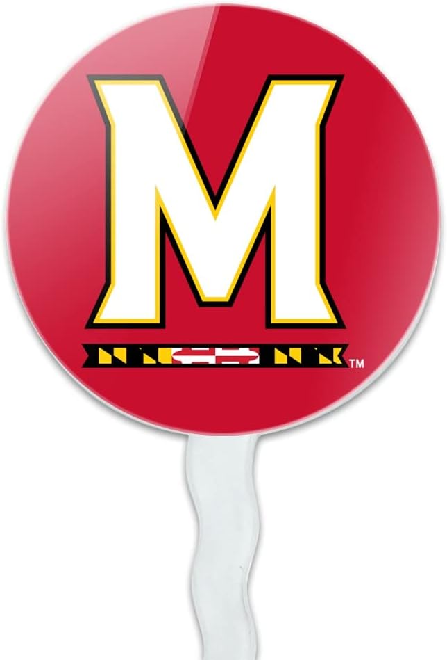 University of Maryland Primary Logo Cupcake Picks Toppers Decoration Set of 6