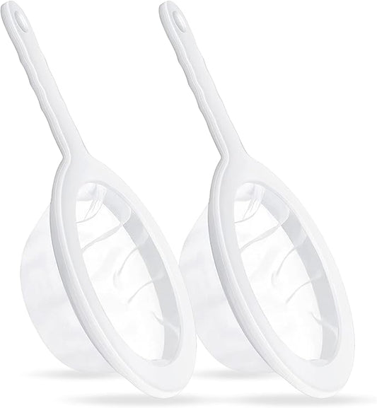 2PCS 450 Mesh Fine Mesh Filter with PP Material Non-Slip Anti-Scalding Handle Safe and Durable Sieve for Kitchen Tea Soy Milk Coffee Juice, 12.72x6.85x3.86 inch