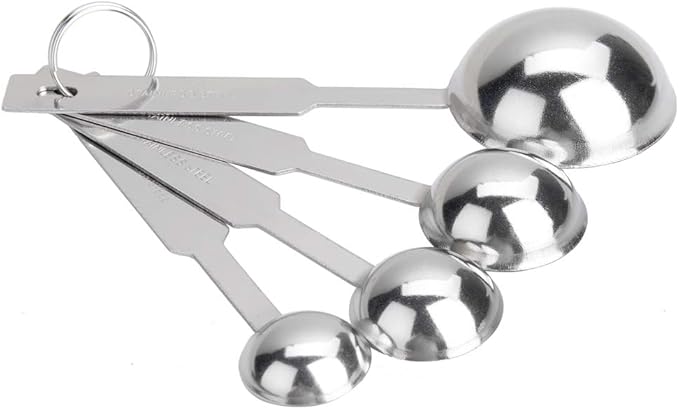4Pcs Measuring Spoons Set, Premium Stainless Steel Metal Spoon Set, Tablespoon and Teaspoon, for Accurate Measure Liquid or Dry Ingredients, for Cooking Baking, Dishwasher Safety