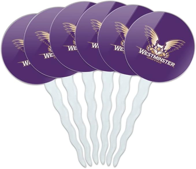 Westminster College Primary Logo Cupcake Picks Toppers Decoration Set of 6