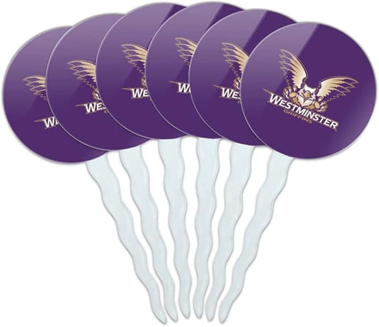 Westminster College Primary Logo Cupcake Picks Toppers Decoration Set of 6