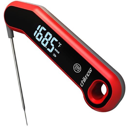 Instant Read Meat Thermometer Digital with Auto-Rotating Large LCD Display & Motion Sensing, ±0.5°F Accuracy, IP67 Waterproof Food Thermometer for Cooking BBQ Grill Smoker Candy
