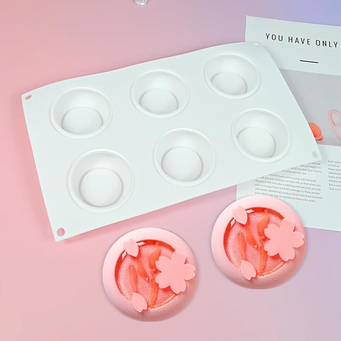 mostsom Silicone Mold Mousse Mold Round Shape Mousse Mould Silicone Cake Mold Baking Tool Dessert Bakeware (A_ Round)