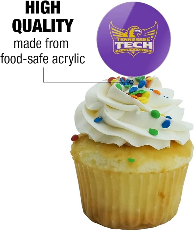 Tennessee Technological University Primary Logo Cupcake Picks Toppers Decoration Set of 6