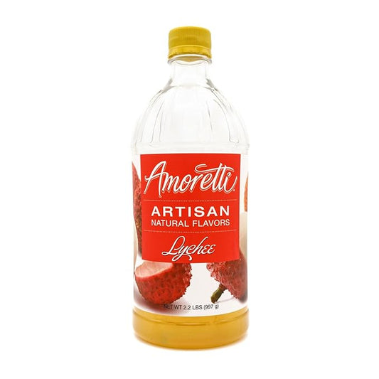 Amoretti - Natural Lychee Artisan Flavor Paste, 2.2 lbs, Perfect For Ice Cream, Beverages, Cakes, and more, Preservative Free, Vegan, Gluten Free, No Artificial Sweeteners, Highly Concentrated