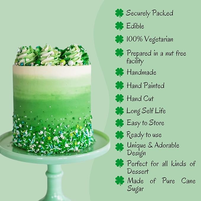 Confect St. Patricks Green & Silver Flower Sprinkles | White Pearl, Gold Star Edible Sprinkles for Baking & Cake Decorative | Edible Sprinkles mix pack of 5 | Dairy-Free, Palm Oil-Free - 5 Oz