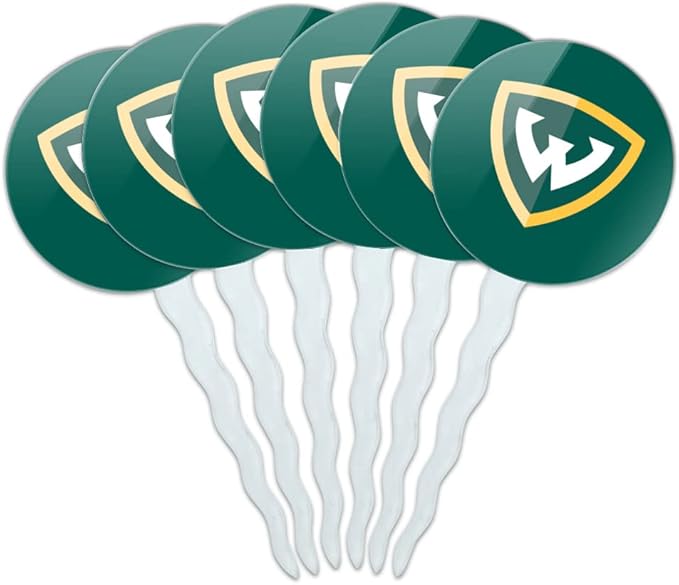 Wayne State University Primary Logo Cupcake Picks Toppers Decoration Set of 6