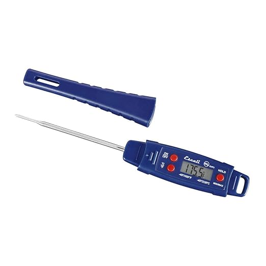 Escali DHP3 Advanced Digital Waterproof Meat Thermometer, Temperature Hold, Protective Sheath Handle IPX7 Protection