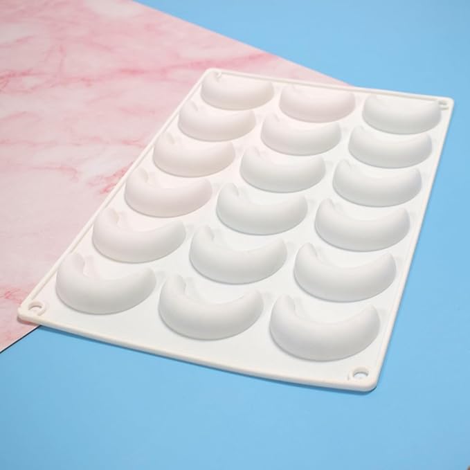 mostsom Silicone Chocolate Moon Mould Silicone Mold DIY Baking Molds for Chocolate Cake Dome Mousse (Moon F_11.28X7.68X0.52 inch)