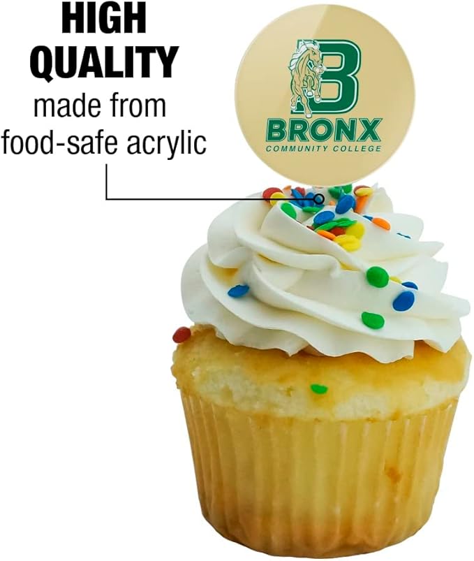 Bronx Community College Primary Logo Cupcake Picks Toppers Decoration Set of 6