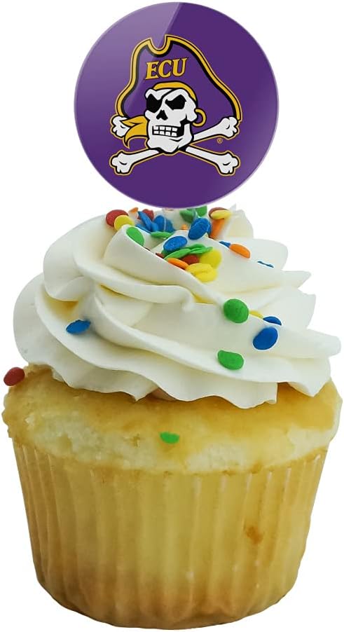 East Carolina Primary Logo Cupcake Picks Toppers Decoration Set of 6