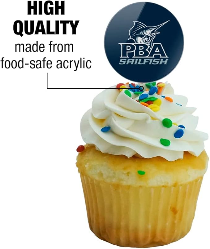 Palm Beach Atlantic University Primary Logo Cupcake Picks Toppers Decoration Set of 6