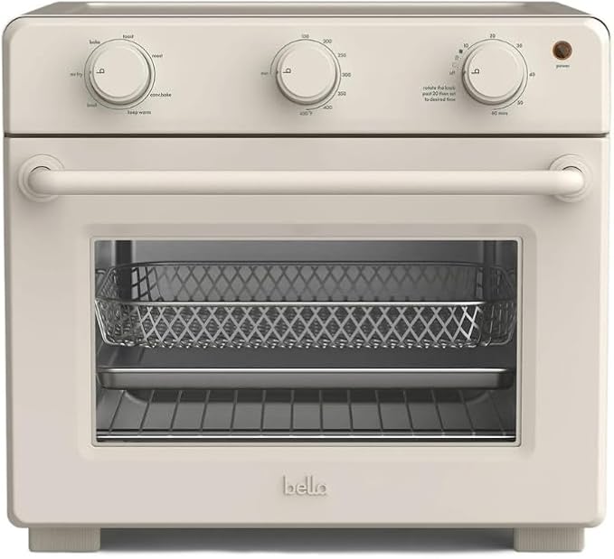7-in-1 Air Fryer Toaster Oven with Convection, 1700W, Fits 6 Slices or 12-Inch Pizza, Tempered Glass Door, Timer, Easy Controls, Countertop Kitchen Appliance (Oatmilk)