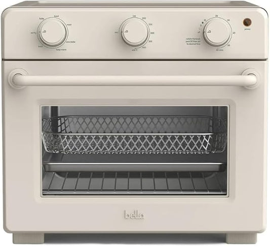 7-in-1 Air Fryer Toaster Oven with Convection, 1700W, Fits 6 Slices or 12-Inch Pizza, Tempered Glass Door, Timer, Easy Controls, Countertop Kitchen Appliance (Oatmilk)