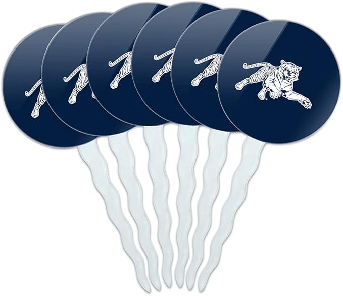 Jackson State University Primary Logo Cupcake Picks Toppers Decoration Set of 6