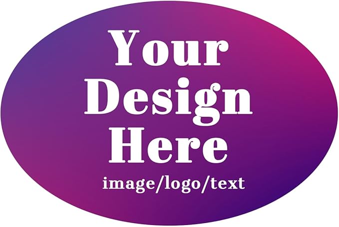 50-500 Pack Custom Stickers Personalized Labels, Customized Stickers with Any Image Logo and Text for Business Logo Thank You Labels,1",2",3", 4", 5",6" (Oval)