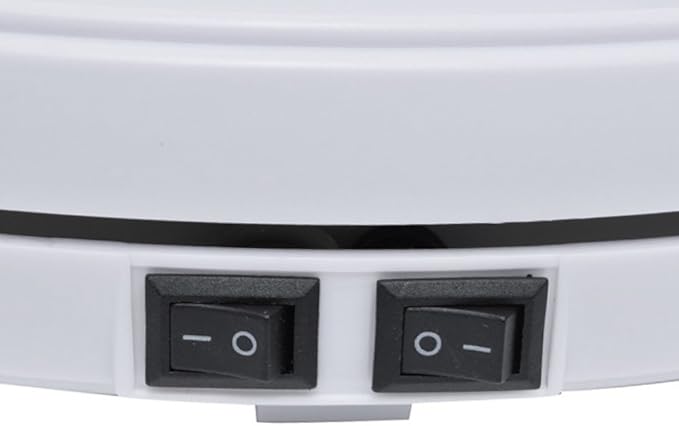 fotoconic White Electric Motorized Rotating Turntable Display Stand with LED, Type-C Cable, 10 Inch / 25cm Diameter, 20 Lbs Centric Loading for Shop Display