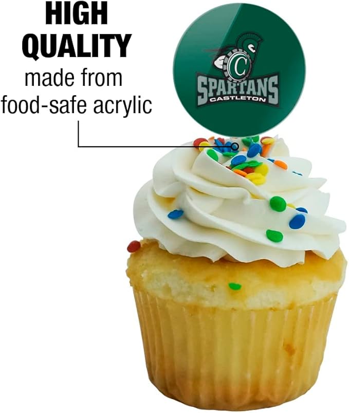 Castleton University Primary Logo Cupcake Picks Toppers Decoration Set of 6