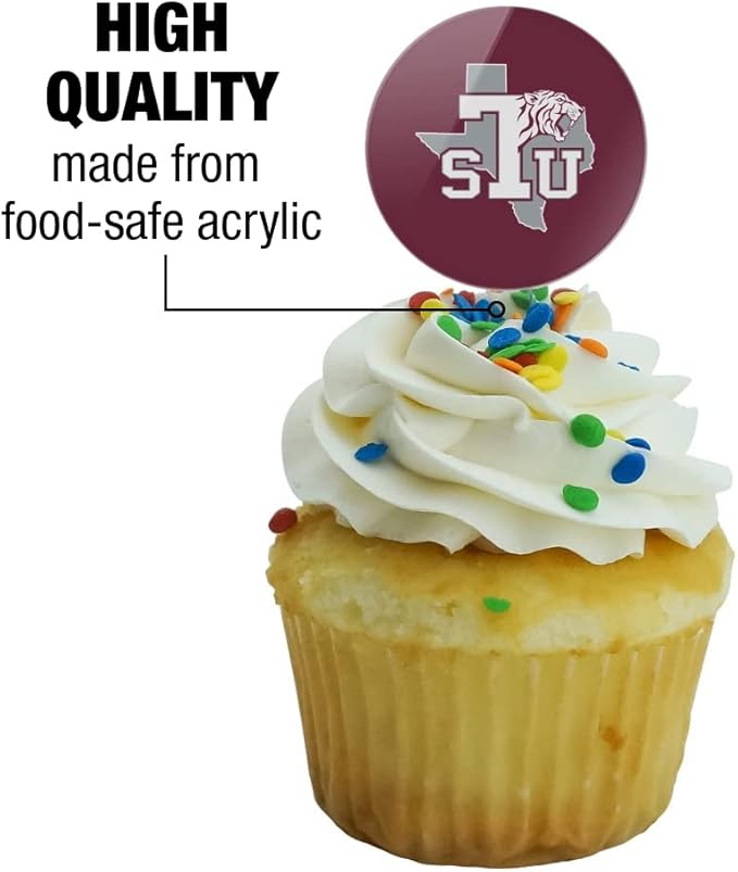 Texas Southern University Primary Logo Cupcake Picks Toppers Decoration Set of 6