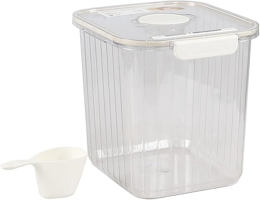 22 Lbs Plastic Clear Rice Airtight Dry Food Storage Containers with Flip Lid, Large Food Storage Airtight Pantry Containers
