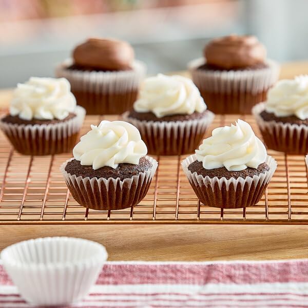 White Fluted Mini Baking Cups, Paper Liners, 1.5 x 1 Inch, Oven Safe to 450F, for Cupcakes and Pastries, 1000 Count per Pack
