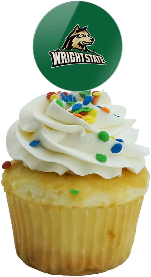 Wright State Primary Logo Cupcake Picks Toppers Decoration Set of 6