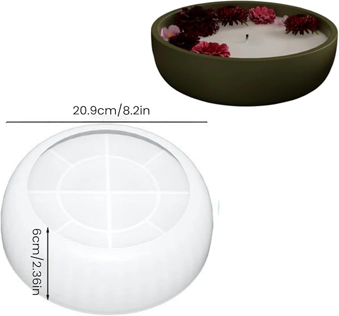 Large Round Concrete Flower Pot Mold Plaster Tray Gypsum Storage Bowl Silicone Mold Cement Succulents Planting Pot Mould