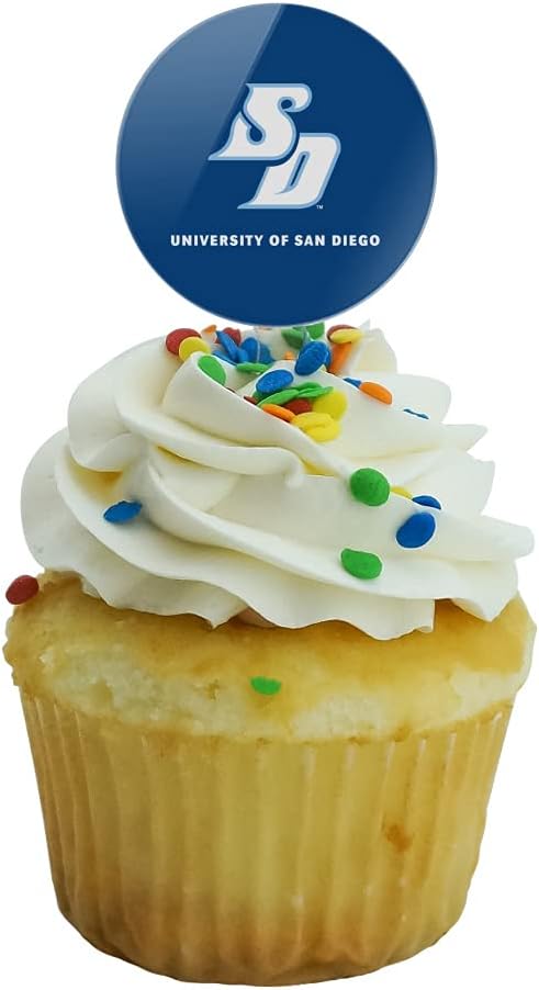 University of San Diego Primary Logo Cupcake Picks Toppers Decoration Set of 6