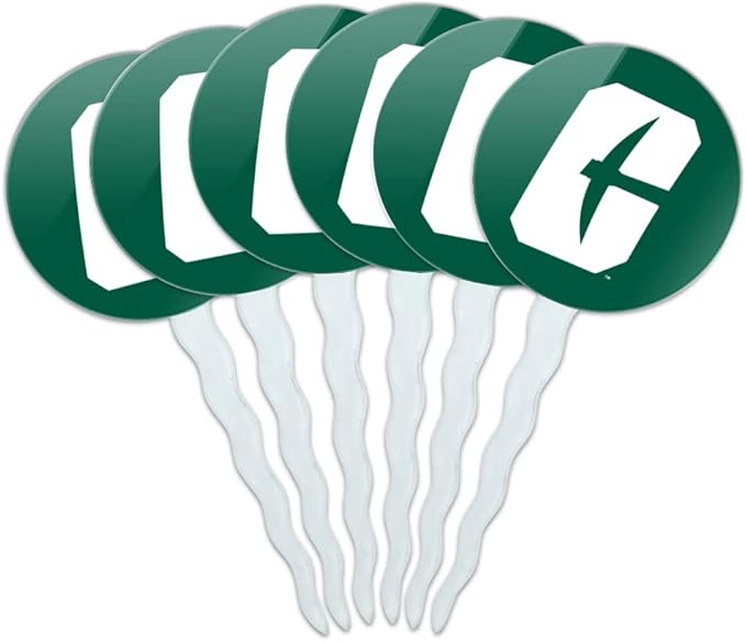 UNC Charlotte Primary Logo Cupcake Picks Toppers Decoration Set of 6