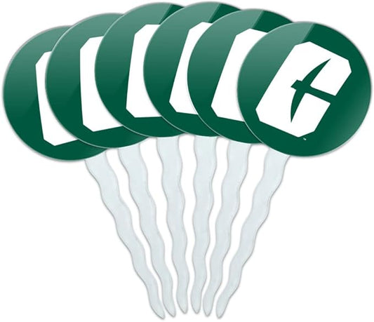UNC Charlotte Primary Logo Cupcake Picks Toppers Decoration Set of 6