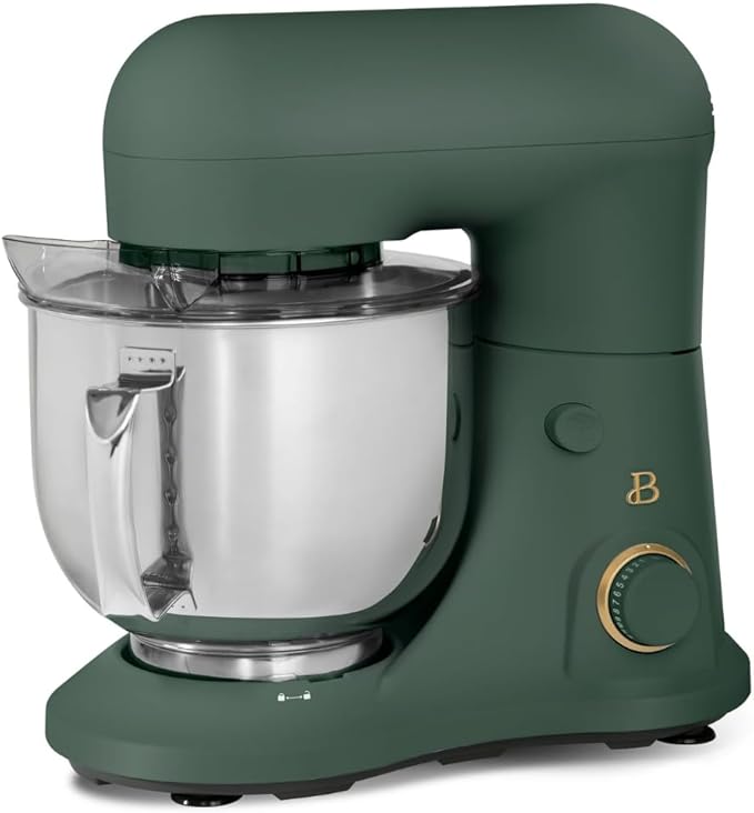 Beautiful 5.3QT 300W Stand Mixer with 12 Speeds, Tilt-Head, Splash Guard & Dishwasher-Safe Accessories, Soft Matte Finish – Mixes Up to 9 Dozen Cookies, Includes Dough Hook & Whisk (Thyme Green)