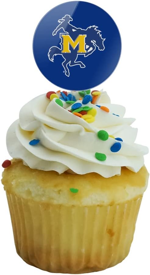 McNeese State University Primary Logo Cupcake Picks Toppers Decoration Set of 6