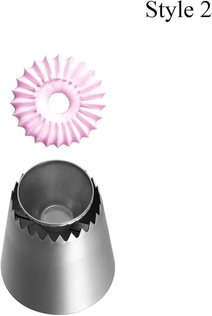 FantasyDay Cake Decorating Set, 2 Pieces Stainless Steel Icing Piping Nozzles Tips Kit with Reusable Piping Bag - Christmas Birthdays Anniversary Wedding Cakes Cookies Dessert Pastry DIY Making Tools
