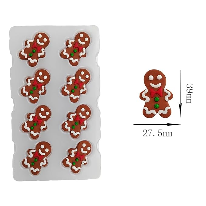Edible Candy Gingerbread Man Christmas Sprinkles for Cake Decorating Party Cookie DIY Cake Cupcake Topper Icing Frosting Decoration Christmas Supplies