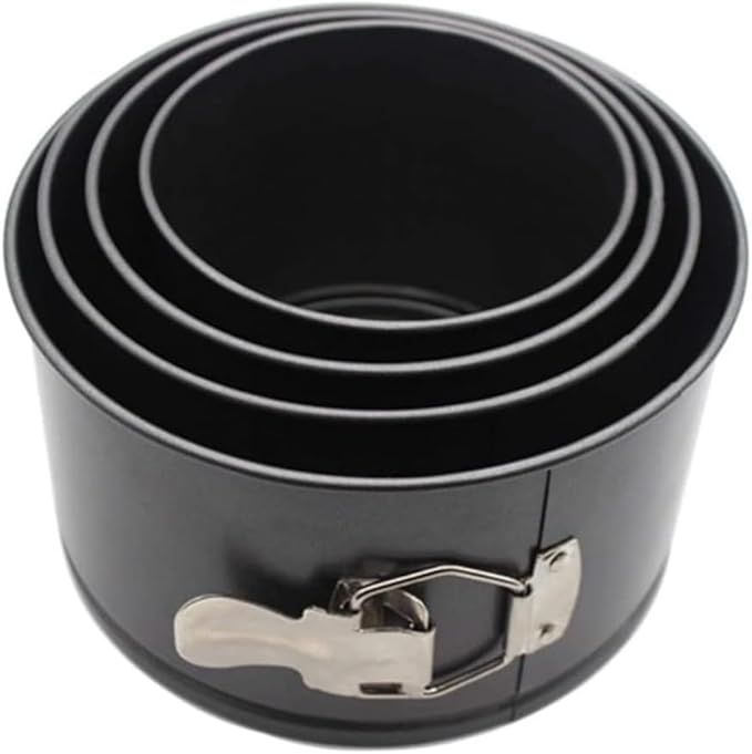 Falytemow 4pcs Cake Moulds Nonstick Springform Pan with Removable Bottom Small Tall Round Cheesecake Pan Set Size of 12cm, 14cm, 16cm, 18cm