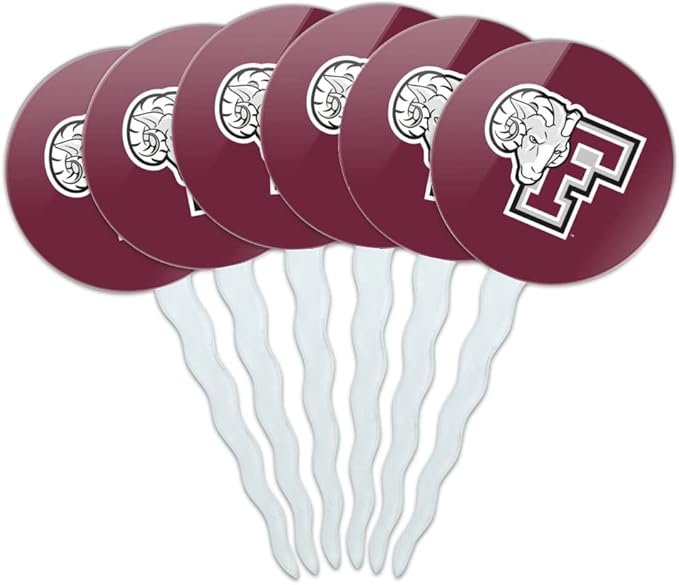 Fordham University Primary Logo Cupcake Picks Toppers Decoration Set of 6