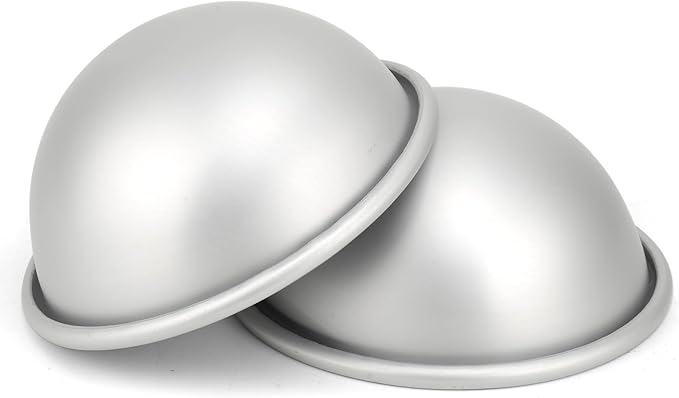 5 Inch Dome Cake Pan, 2 PCS Football, Hemisphere Cake Mold, 3D Soccer Cake Pan, Aluminum Cake Decorating Mold Nonstick Baking Tool