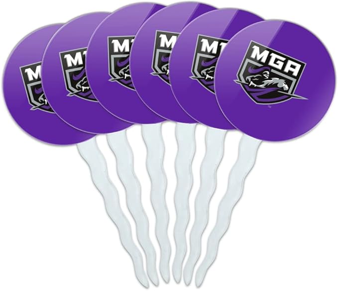 Middle Georgia State University Primary Logo Cupcake Picks Toppers Decoration Set of 6